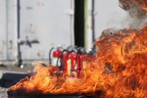 Fire suppression training in VR